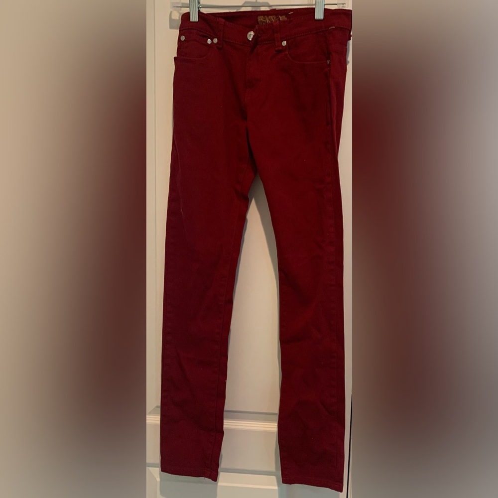 Red Burgundy Skinny Jeans Sky Jeans Size 7/8 NWT Juniors